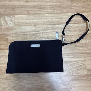 Baggallini Black Wallet Clutch Wristlet Bag Organizer Pouch Travel Handle Zip
